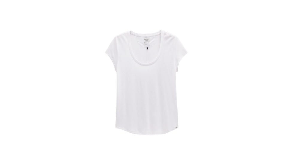 prAna Cozy Up Scoop Neck Tee - Womens, White, XL, 1967271-100-XL