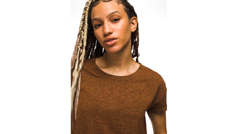 prAna Cozy Up T-Shirt - Womens, Clay Heather, L, 1964391-202-L