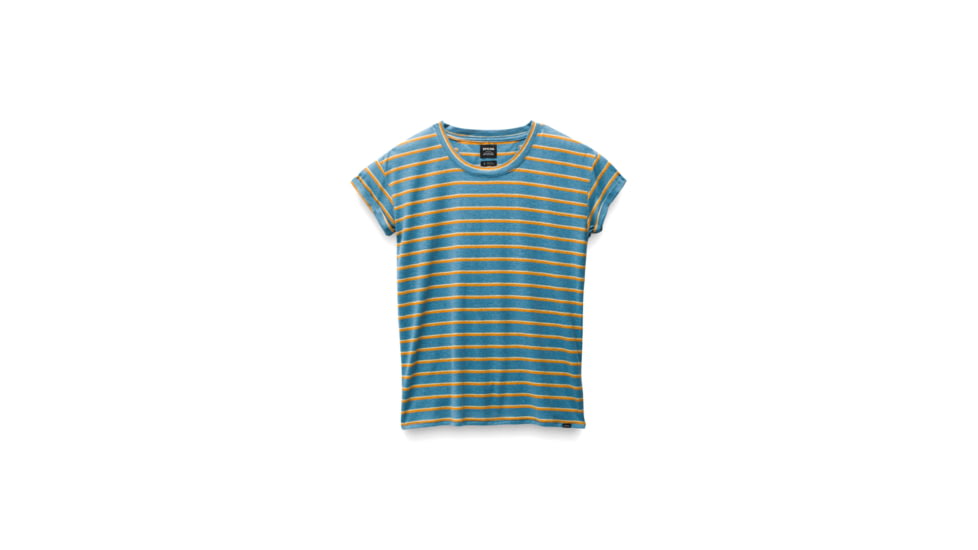 prAna Cozy Up T-Shirt - Womens, High Tide Stripe, L, 1964391-407-L