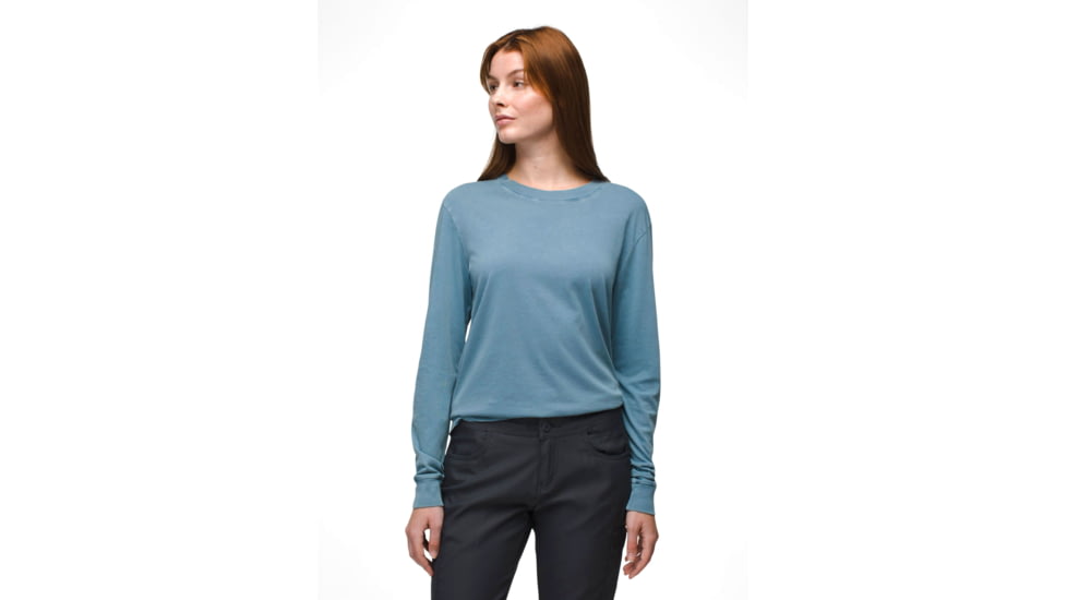 prAna Everyday Vintage-Washed LS Tee - Womens, High Tide, XL, 2057021-400-XL