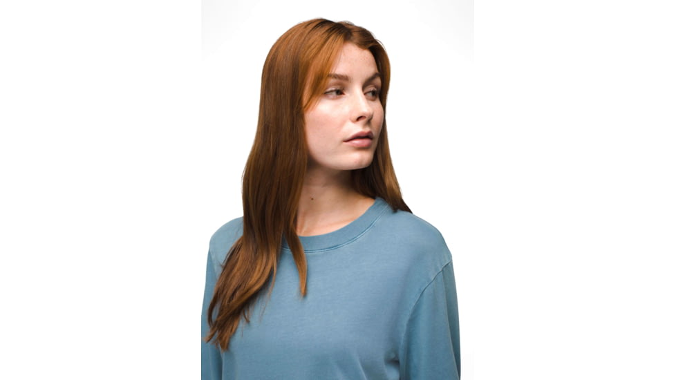 prAna Everyday Vintage-Washed LS Tee - Womens, High Tide, XL, 2057021-400-XL