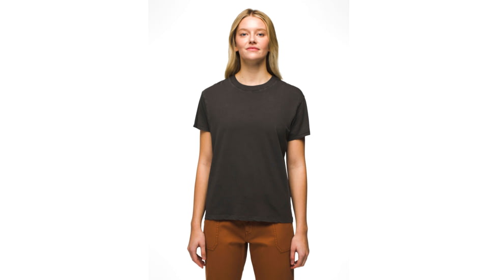 prAna Everyday Vintage-Washed SS Tee - Womens, Charcoal, XS, 2063791-020-XS