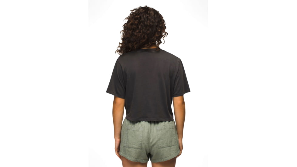 prAna Everyday VW Graphic Crop Tee - Womens, Charcoal Mindscape, S, 2066761-021-S