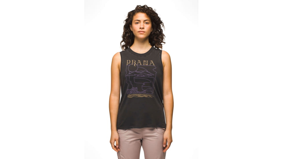 prAna Everyday VW Graphic Tank - Womens, Charcoal Mindscape, M, 2066771-021-M