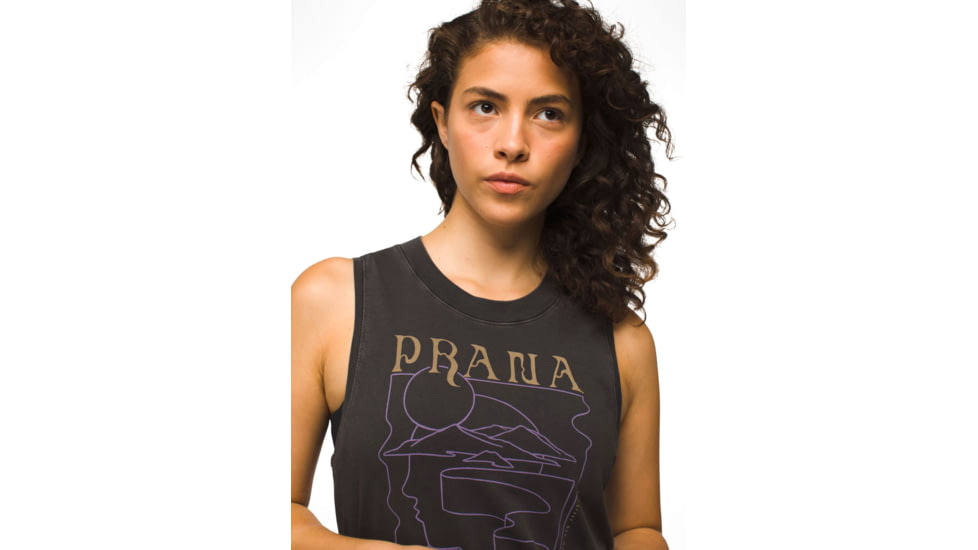 prAna Everyday VW Graphic Tank - Womens, Charcoal Mindscape, M, 2066771-021-M