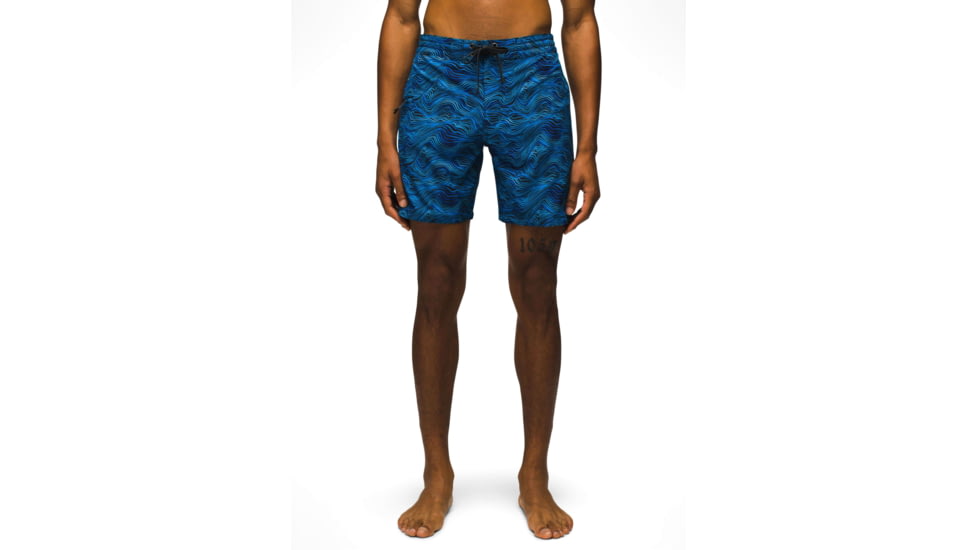 prAna Fenton Boardshort 9 Inch Inseam - Mens, Black Waves, 36, 1969521-962-09-36