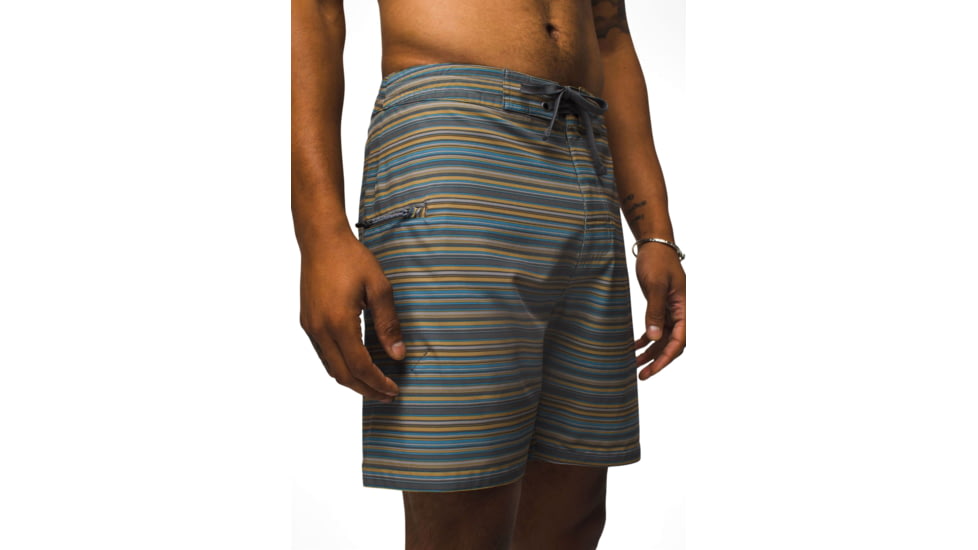 prAna Fenton Boardshort 9 Inch Inseam - Mens, Flint Clean Stripe, 40, 1969521-961-09-40