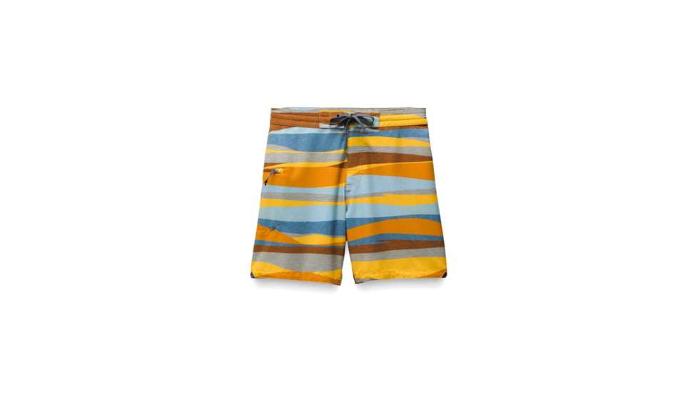 prAna Fenton Boardshort 9 Inch Inseam - Mens, Ochre Star Swell Stripe, 40, 1969521-970-09-40