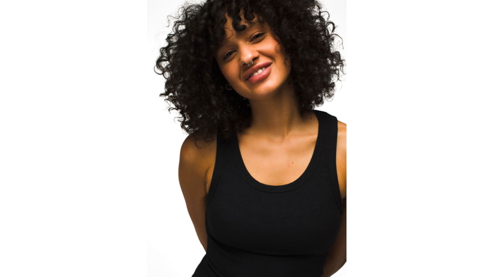prAna Foundation Rib Tank - Womens, Black Heather, L, 1971001-002-L