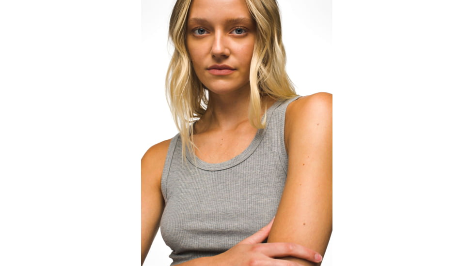 prAna Foundation Rib Tank - Womens, Heather Grey, M, 1971001-020-M