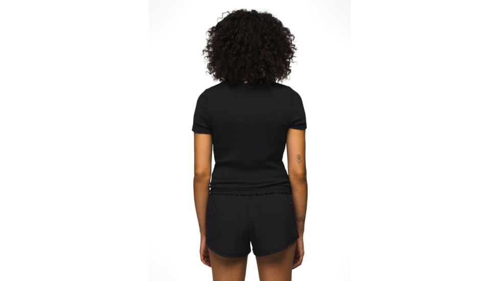 prAna Foundation Rib Tee - Womens, Black Heather, S, 1970821-001-S