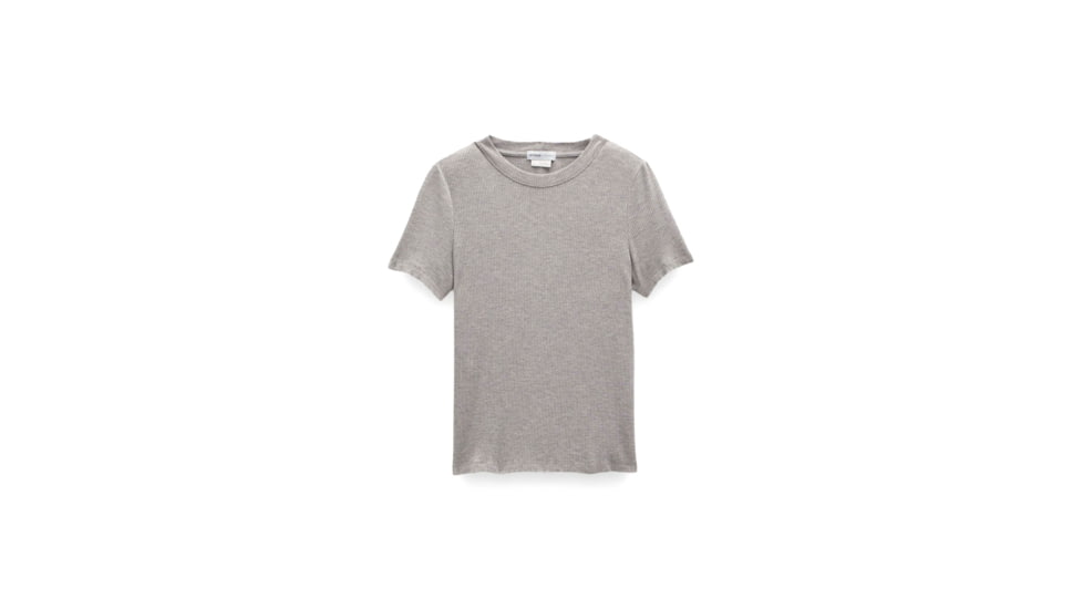 prAna Foundation Rib Tee - Womens, Heather Grey, Extra Small, 1970821-020-XS