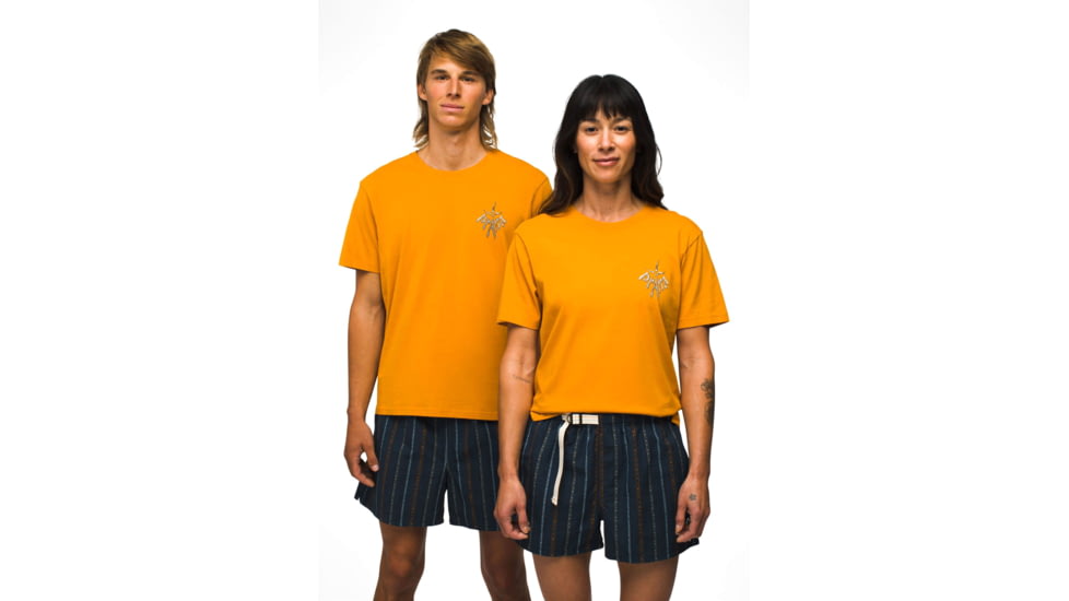prAna Heritage Graphic SS Tee - Womens, Ochre Star, XXS, 1972551-800-ST-XXS