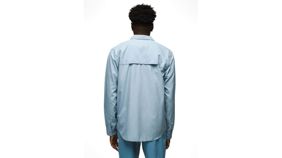 prAna Lost Sol Long Sleeve Shirts - Mens, Chambray Heather, M, 1972361-401-ST-M
