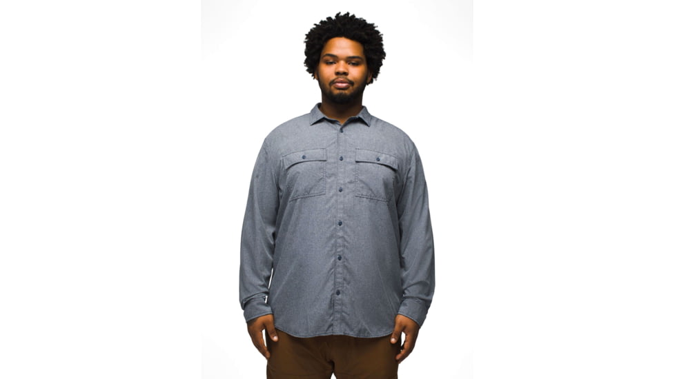 prAna Lost Sol Long Sleeve Shirt Standard Fit - Mens, Nautical Heather, XL, 1972361-400-ST-XL
