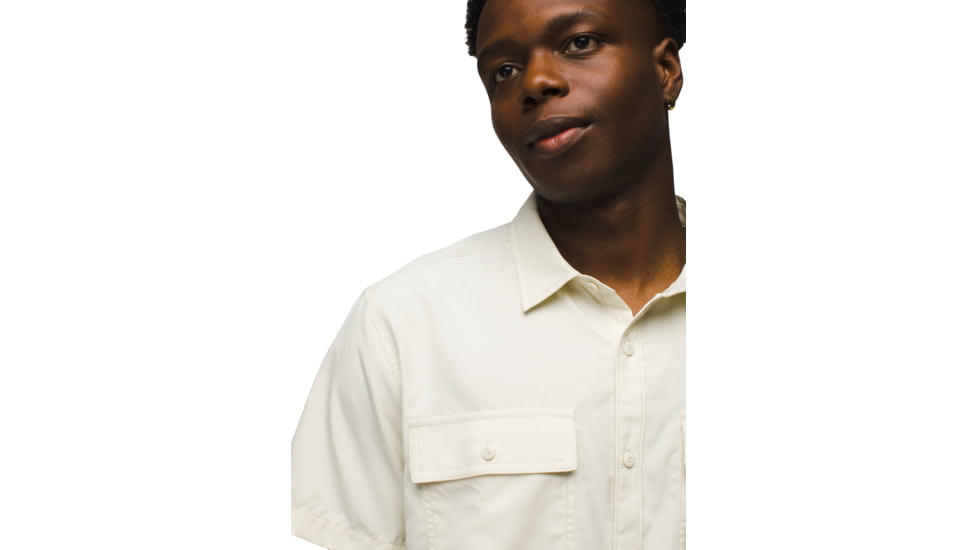 prAna Lost Sol Short Sleeve Shirt Slim Fit - Mens, Chalk, XL, 1972351-101-SL-XL