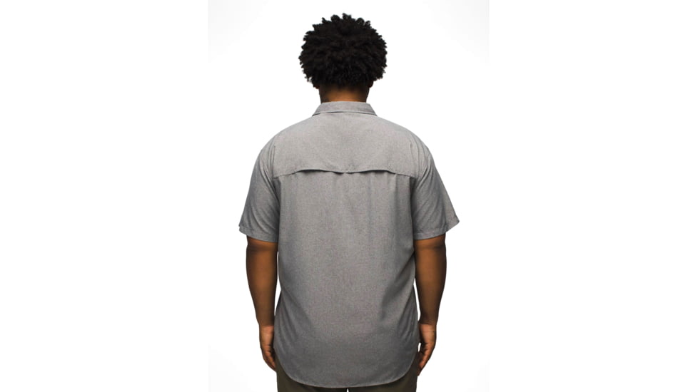 prAna Lost Sol Short Sleeve Shirt Slim Fit - Mens, Heather Grey, L, 1972351-020-SL-L