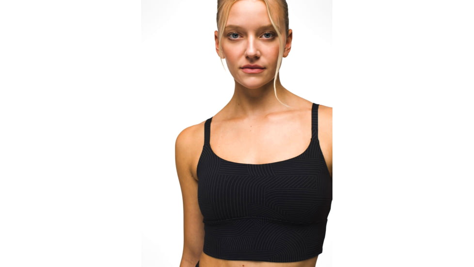 prAna Luxara Bralette - Womens, Charcoal Linea, L, 2045491-020-L
