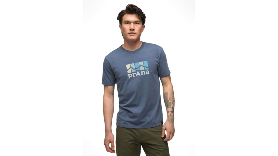 prAna Mountain Light SS Tee - Mens, Denim Heather, L, 1969931-400-ST-L