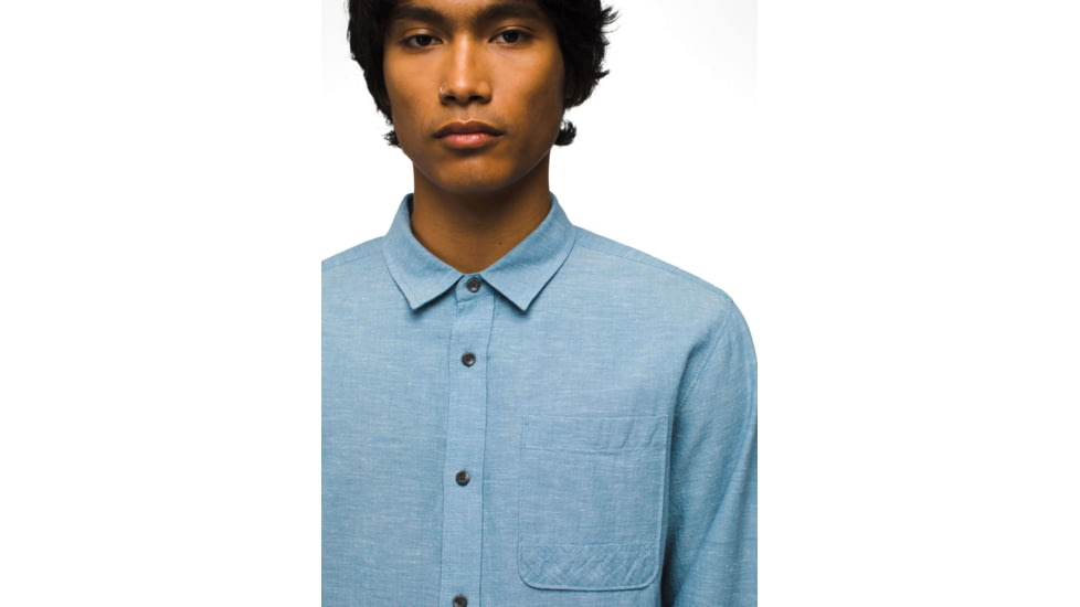 prAna Porto Vista Shirt - Mens, High Tide, S, 2063861-400-ST-S
