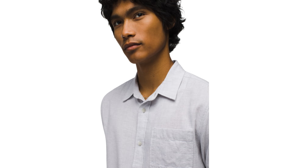 prAna Porto Vista Shirt - Mens, Silver Spray, M, 2063861-020-ST-M