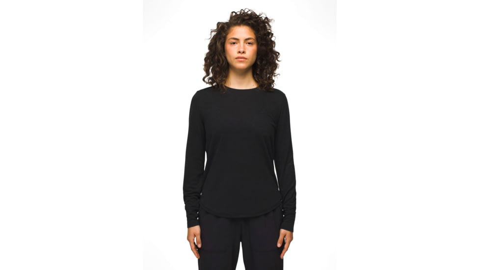 prAna Cozy Up Long Sleeve Tee - Womens, Black, XS, 1971131-001-XS