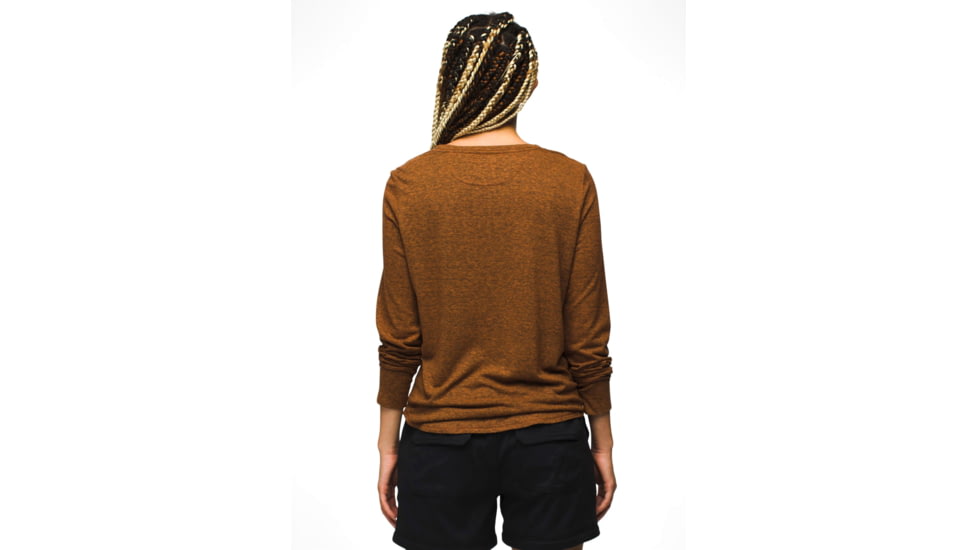 prAna prAna Cozy Up Long Sleeve Tee - Womens, Clay Heather, XL, 1971131-202-XL