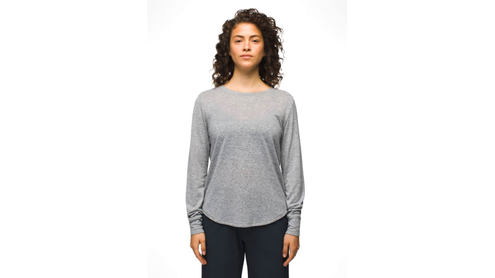prAna prAna Cozy Up Long Sleeve Tee - Womens, Heather Grey, L, 1971131-020-L