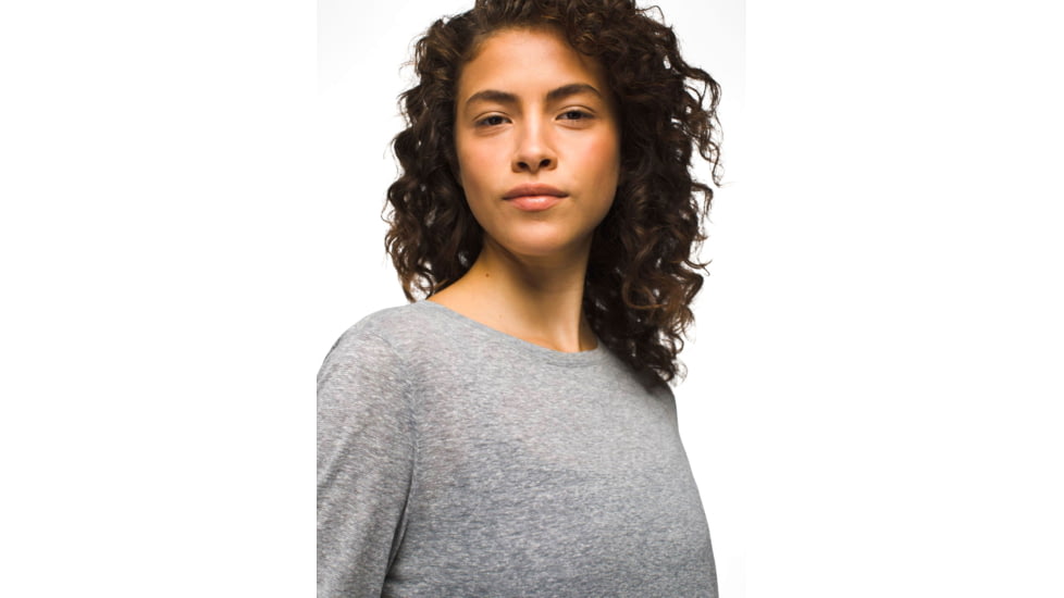 prAna prAna Cozy Up Long Sleeve Tee - Womens, Heather Grey, L, 1971131-020-L