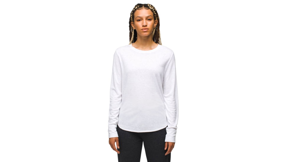 prAna prAna Cozy Up Long Sleeve Tee - Womens, White, S, 1971131-100-S