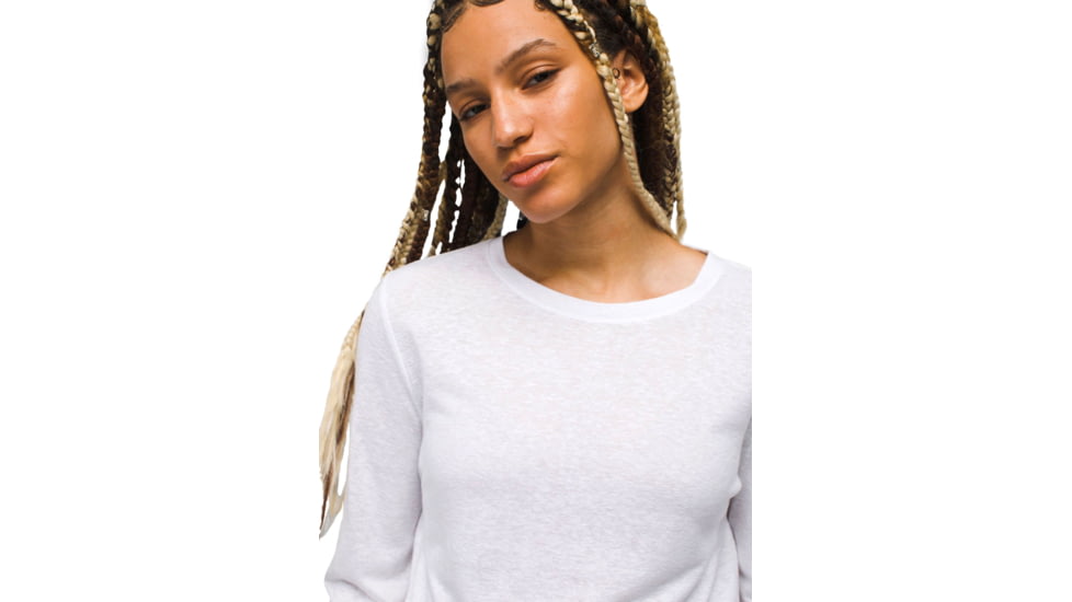 prAna prAna Cozy Up Long Sleeve Tee - Womens, White, S, 1971131-100-S