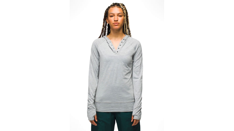 prAna Sol Searcher Hoodie - Womens, Heather Grey, Large, 1971551-020-L