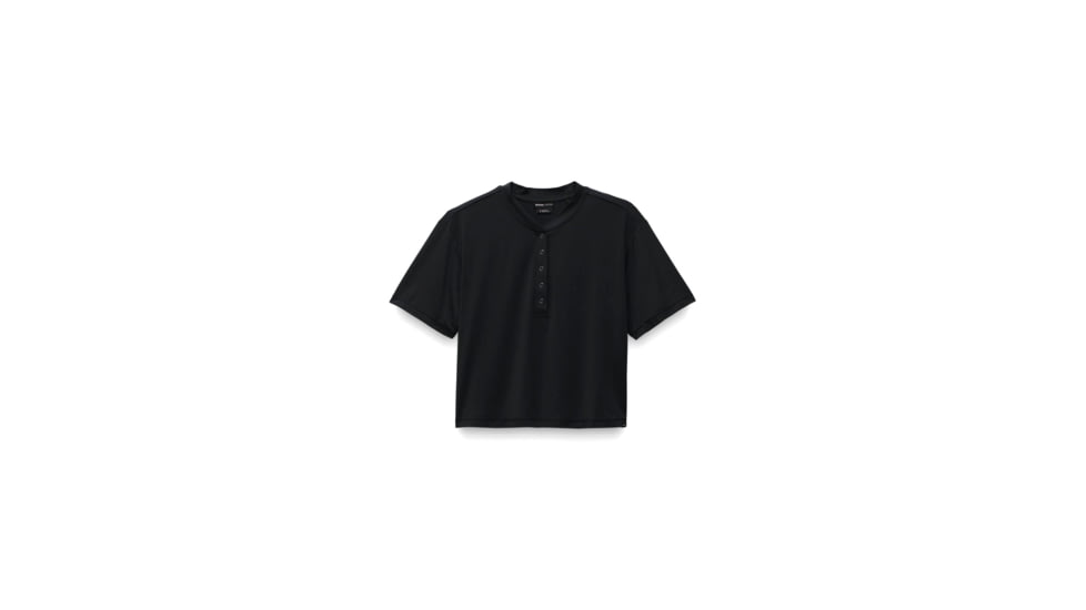 prAna Sol Searcher S/S Henley - Womens, Black, L, 2064501-001-L