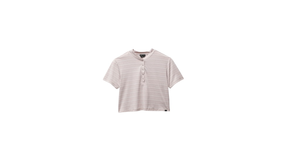 prAna Sol Searcher S/S Henley - Womens, Willow Stripe, XXL, 2064501-500-XXL