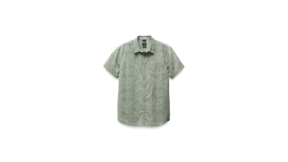 prAna Stimmersee Shirt Slim Fit - Mens, Juniper Green Sharkstooth, S, 1970111-300-SL-S