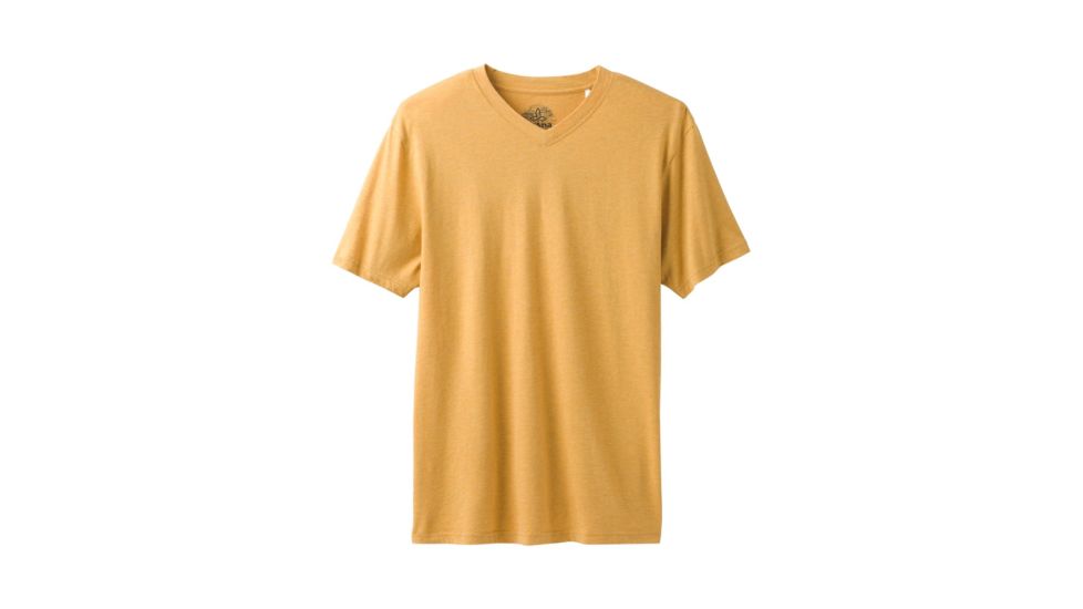 prAna V-Neck Mens, Marigold Heather, Large, M1VNEK114-MGHT-L