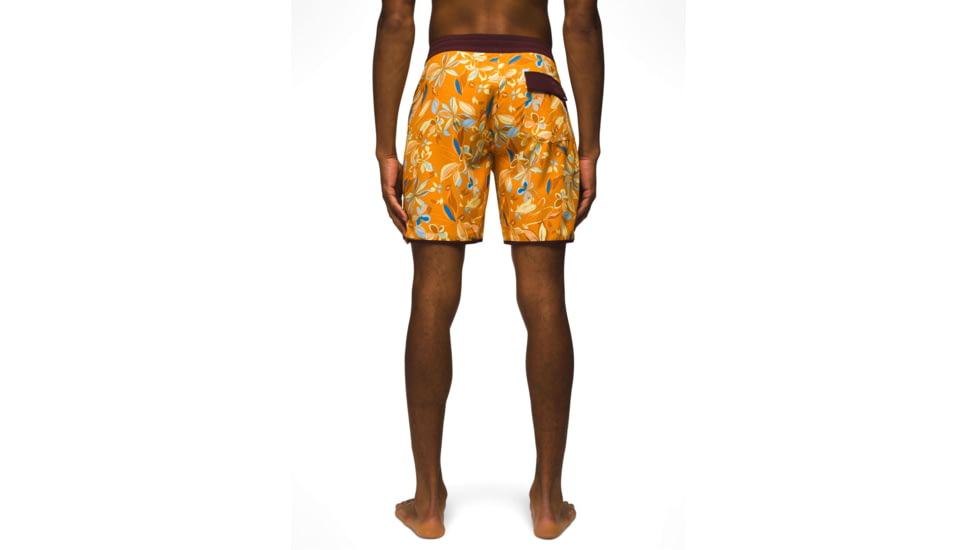 prAna Vintage Boardshort 8in Inseam - Mens, Ochre Star Floral, 32, 1972761-960-08-32