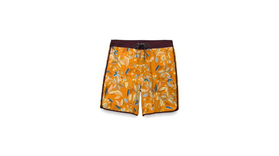 prAna Vintage Boardshort 8in Inseam - Mens, Ochre Star Floral, 32, 1972761-960-08-32