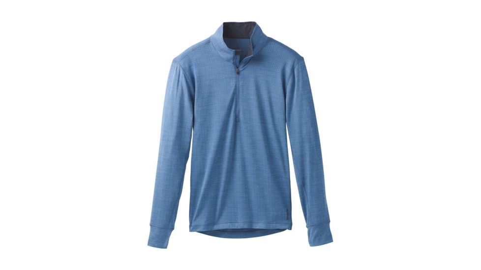 prAna Pratt 1/4 Zip Mens, Sunbleached Blue, Medium, M21181418-SBBL-M