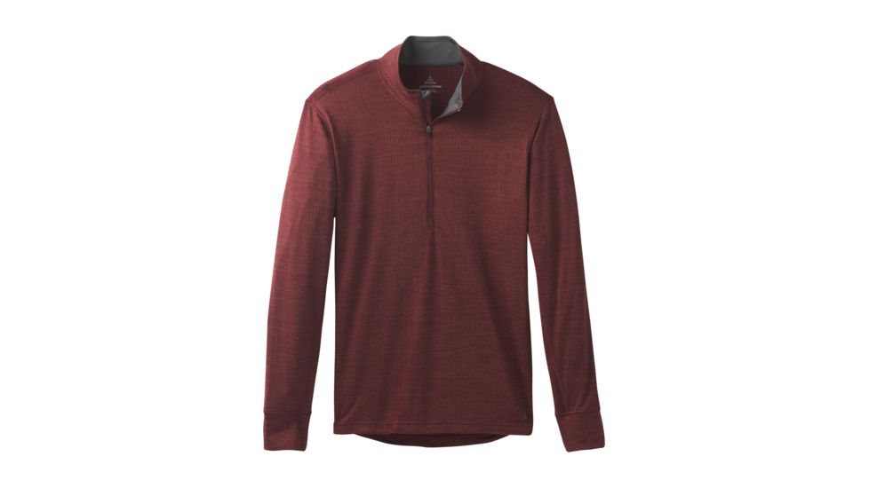 prAna Pratt 1/4 Zip Shirt - Mens, Mulled Wine, Large, M21181418-MUWI-L
