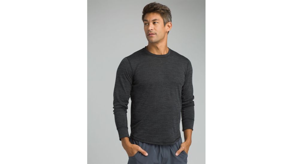prAna Pratt Long Sleeve Crew - Mens, Black, Small, M21181410-BLK-S