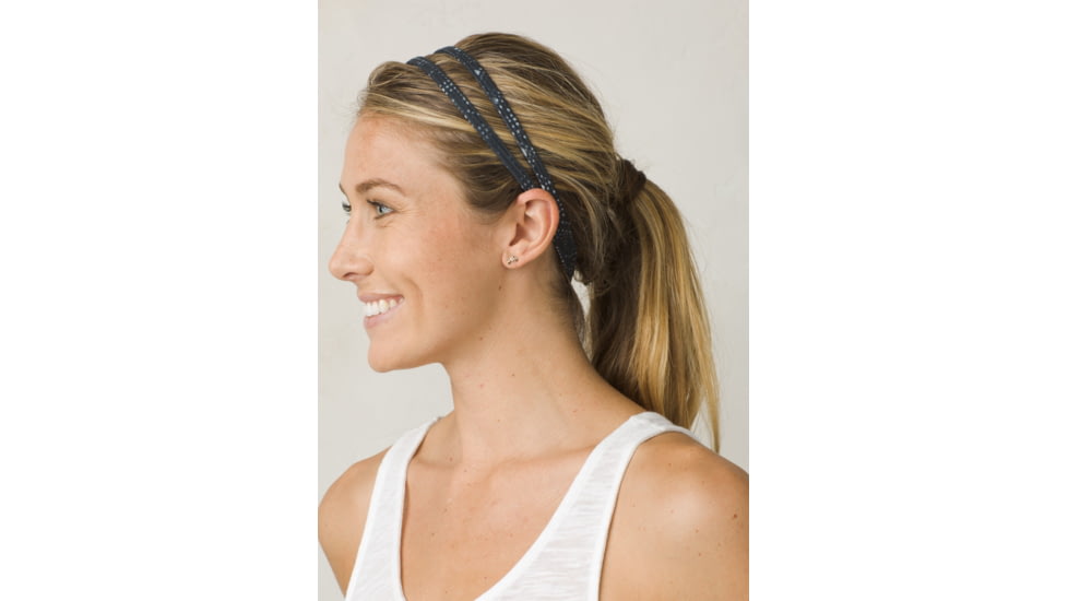 Prana Printed Double Headband, One Size, Black Mosaic, U5PHEA110-BKMO-O/S