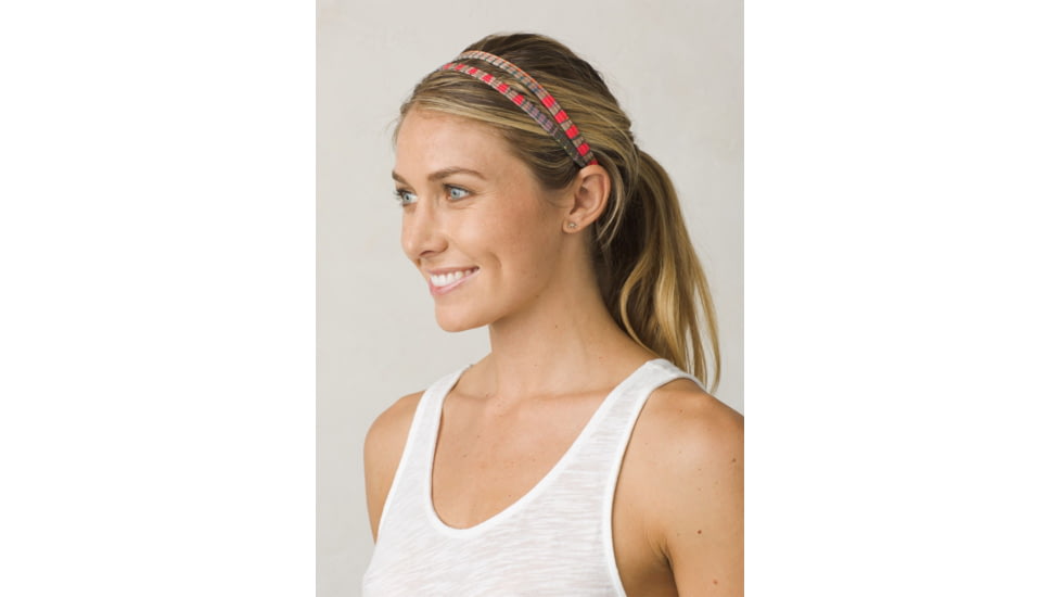 Prana Printed Double Headband, One Size, Carmine Pink Geo, U5PHEA110-CPGO-O/S