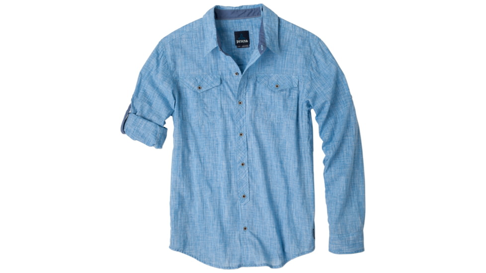 prAna Rollin Shirt - Men's -Sapphire-Medium