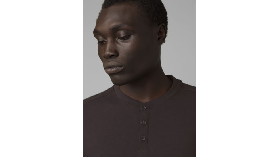 prAna Ronnie Henley Shirt, Black, XLarge, M23190583-BLK-XL