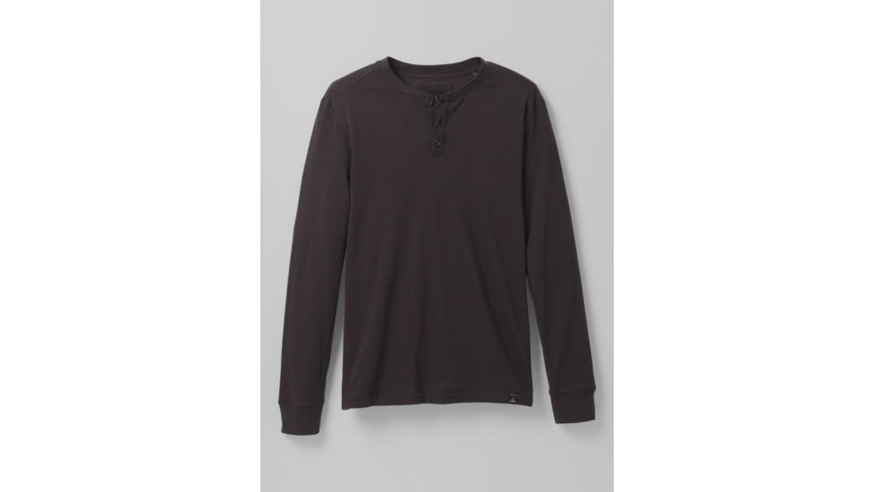 prAna Ronnie Henley Shirt, Black, XLarge, M23190583-BLK-XL