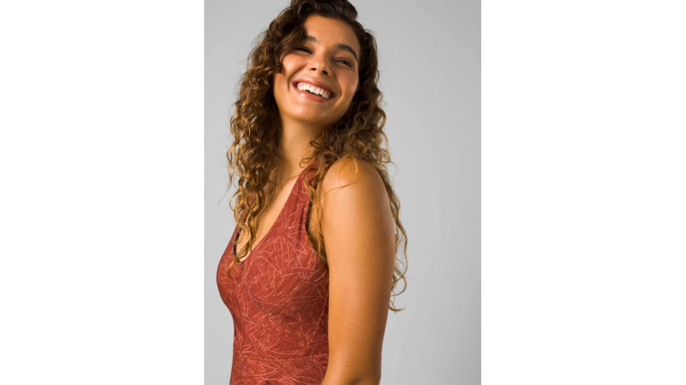 prAna Saxon Dress - Womens, Rust Floret, Medium, 1970651-602-M