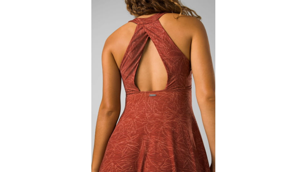 prAna Saxon Dress - Womens, Rust Floret, Medium, 1970651-602-M