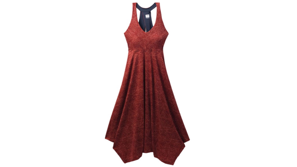 prAna Saxon Dress - Womens, Rust Floret, Medium, 1970651-602-M