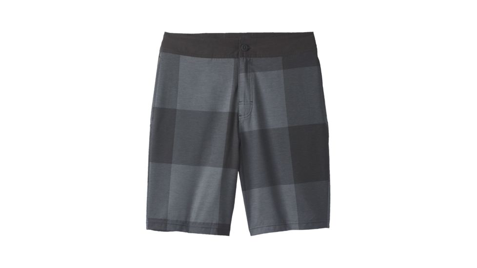 prAna Saxton Short 9 Inch Inseam - Mens, Charcoal Buffalo Plaid, 34 Waist, M31191448 -030-34